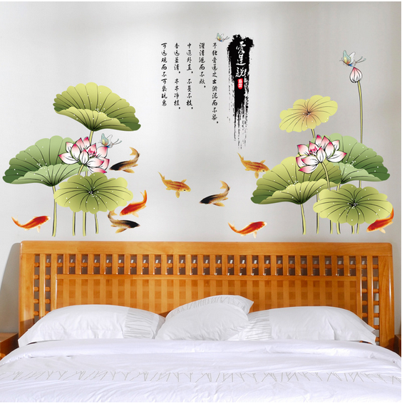 DECAL DÁN TƯỜNG ĐẦM SEN TO 3