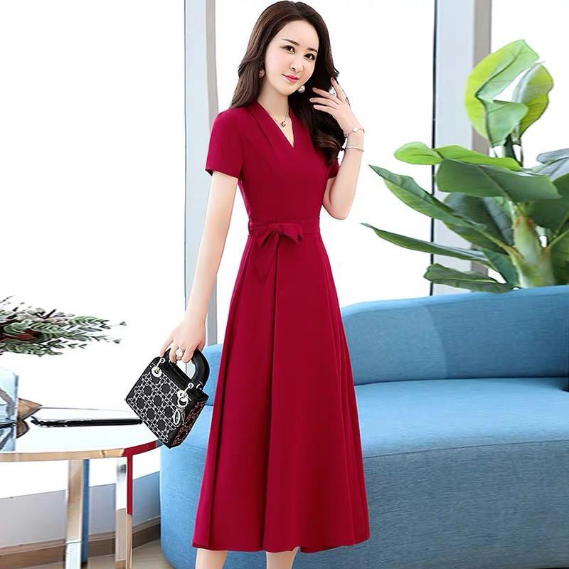Đầm cổ V công sở quý phái
