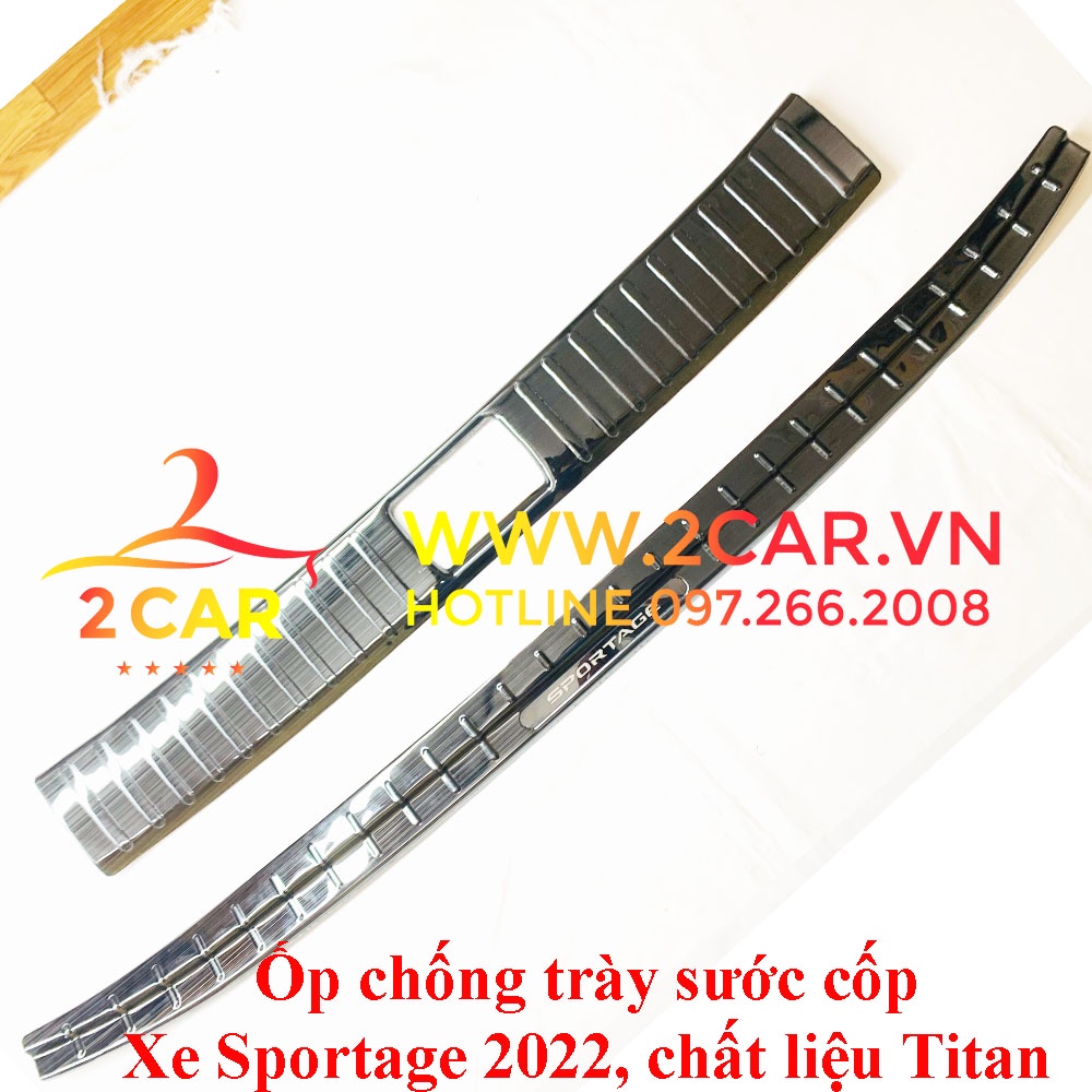 Ốp chống trầy cốp trong, ngoài xe KIA Sportage 2022, 2023 chất liệu TITAN cao cấp, chống trày sước cốp Sportage Titan