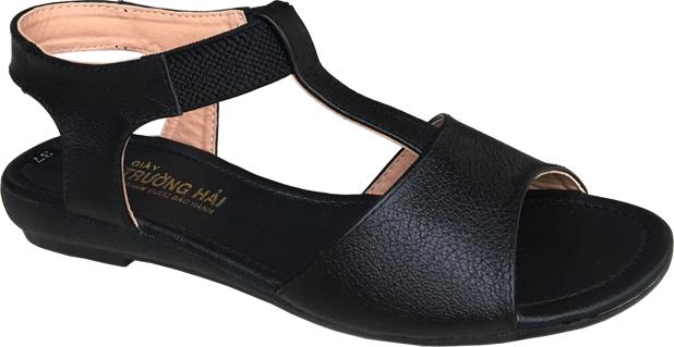 Giày sandal nữ Trường Hải da bò thật đế cao su không trơn dép cao 2.5cm dép thời trang cao cấp SDN074