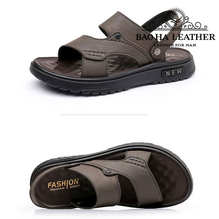 Dép quai hậu nam trung niên đơn giản, mềm nhẹ, thoải mái BHD1915 Giày sandal nam quai ngang