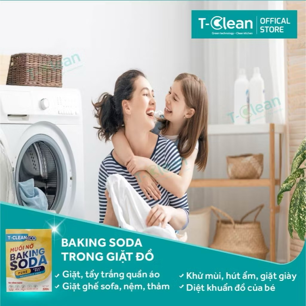Baking Soda T-Clean 750g - Đa Công Dụng - Rửa Rau Quả - Thực Phẩm - Khử Mùi - Thông Cống - Làm Mềm