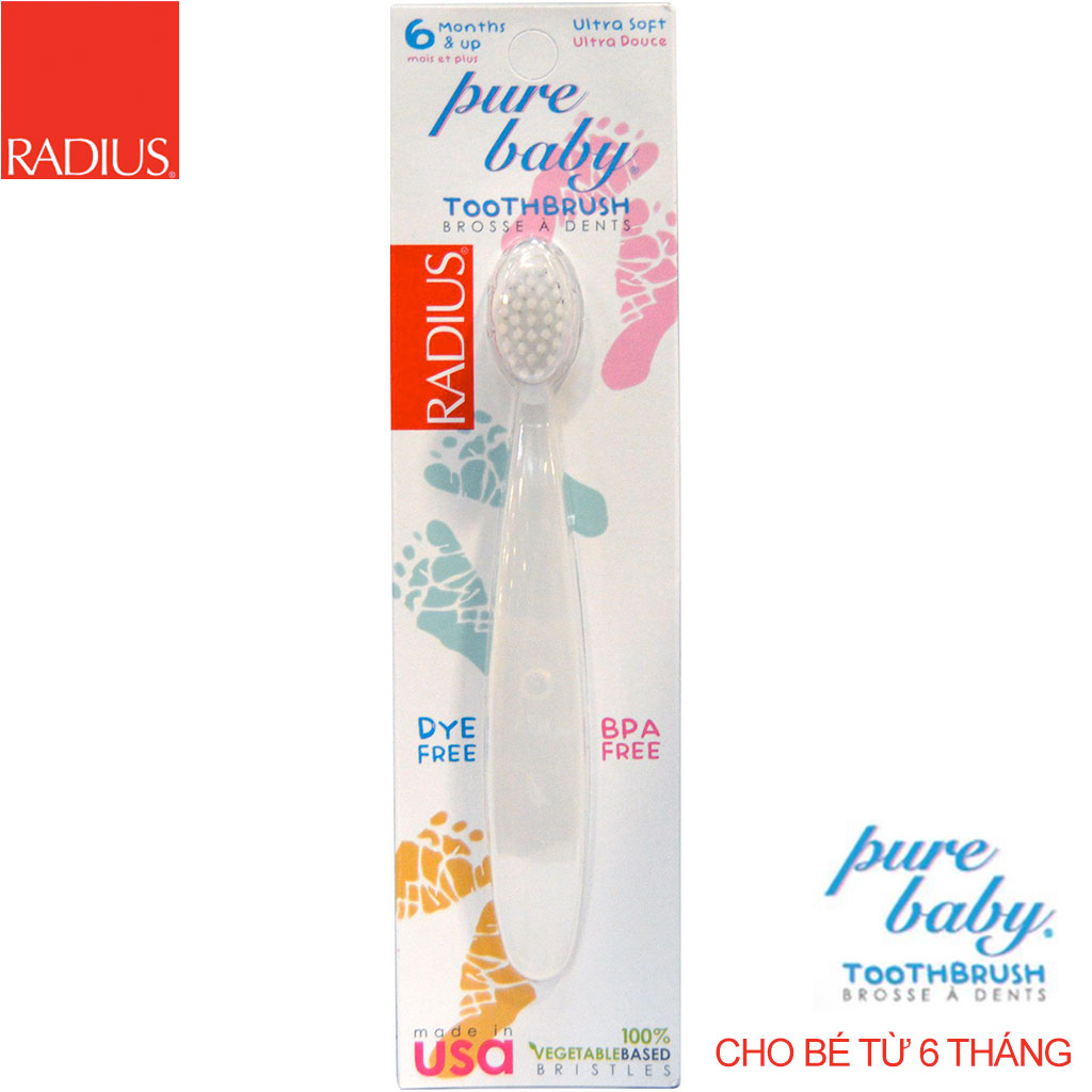 Bàn Chải Siêu Mềm Radius - Pure Baby Toothbrush - Cho Bé Từ 6 Tháng