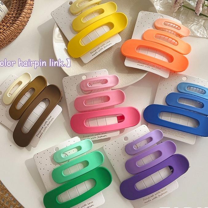 PVN48303 Set 3 Kẹp Tóc Mái Lớn Màu Sắc Ngọt Ngào Thời Trang Cho Nữ