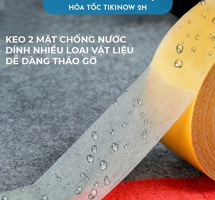 10mm*10m COMBO 2 CUỘN Keo 2 Mặt Sợi Thủy Tinh Cường Lực Dán Thảm Trải Sàn, Keo Chống Nước, Không Để Vết Keo