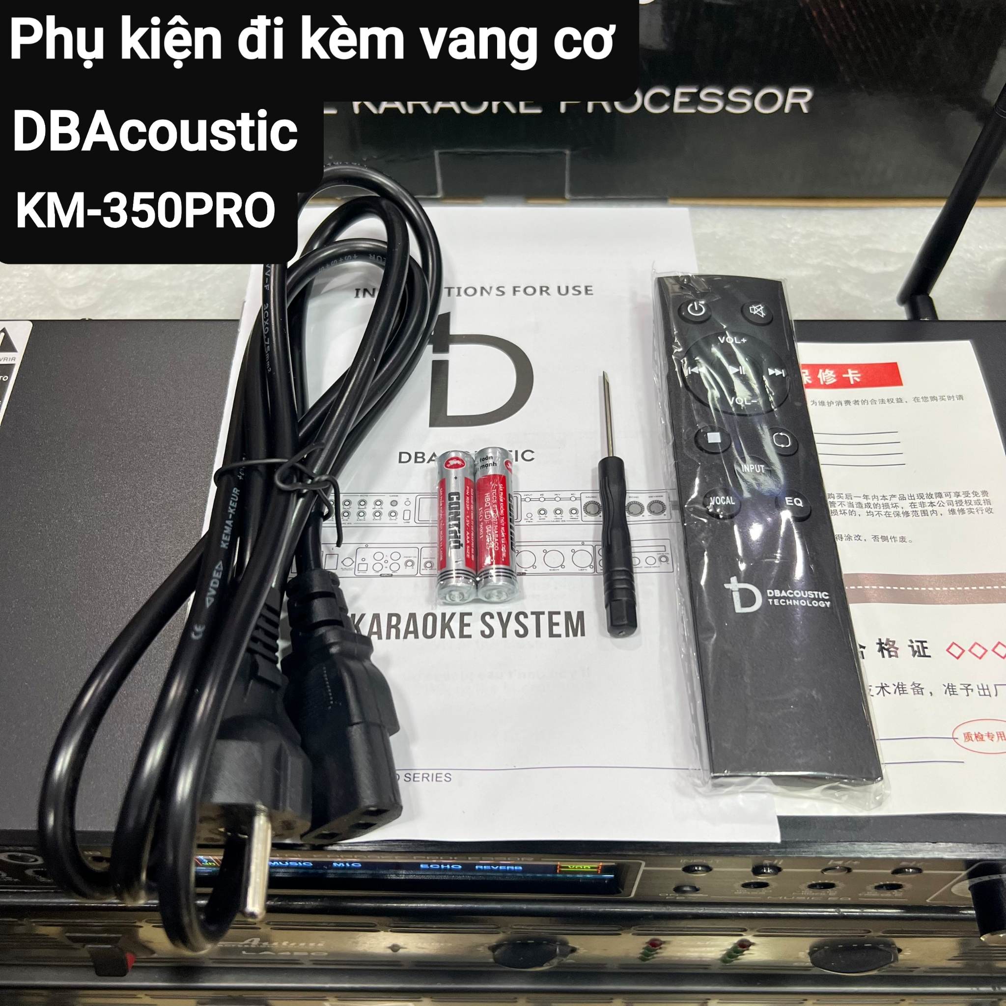 Vang cơ lai số DB Acoustic KM-350PRO: Tiếng hay, Chống hú tốt, Âm thanh sạch, sáng tiếng, Tặng kèm 2 dây Canon kết nối