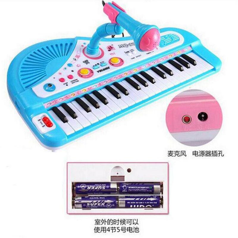 Đàn organ điện tử mini dành cho trẻ em giá thấp nhất Bộ gõ piano đa chức năng 37 phím có micrô micrô nhạc cụ giáo dục sớm cho bé