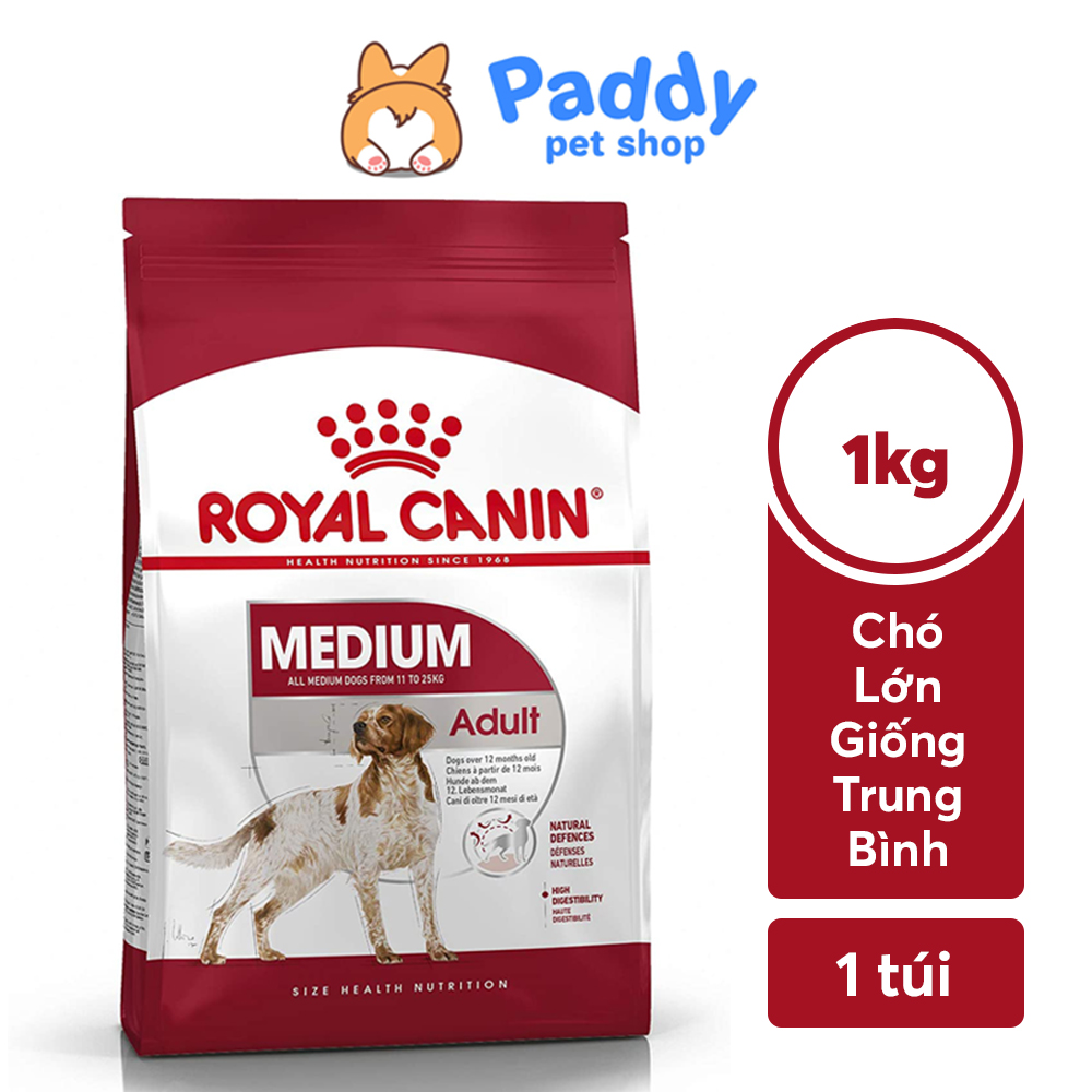 [1kg] Hạt Royal Canin Medium Adult Cho Chó Trưởng Thành Size Vừa