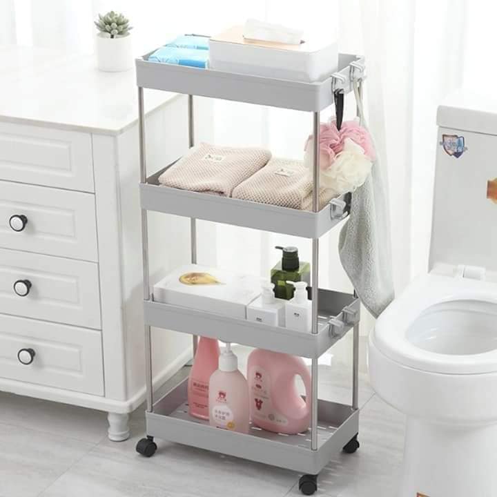 Kệ Đựng Đồ Đa Năng 4 Tầng Có Bánh Xe Đẩy Di Chuyển Tiện Lợi