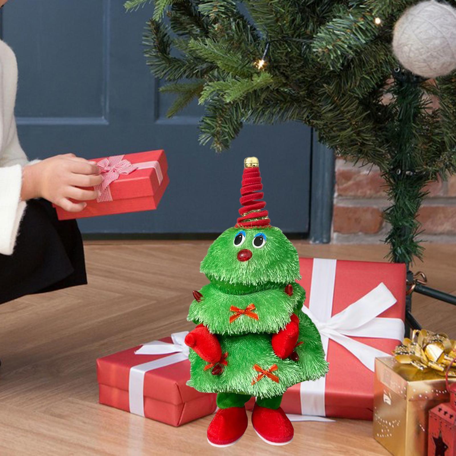 Christmas Tree Doll Singing Dancing Christmas Tree Plush Toy Dancing Musical Xmas Tree Figurine Gift Plush Toy for Ornament