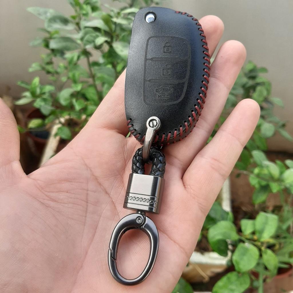 Bao da chìa khoá ô tô hyundai grand i10 bản thiếu, accent đời cũ, solati chìa gập bảo hành 2 năm