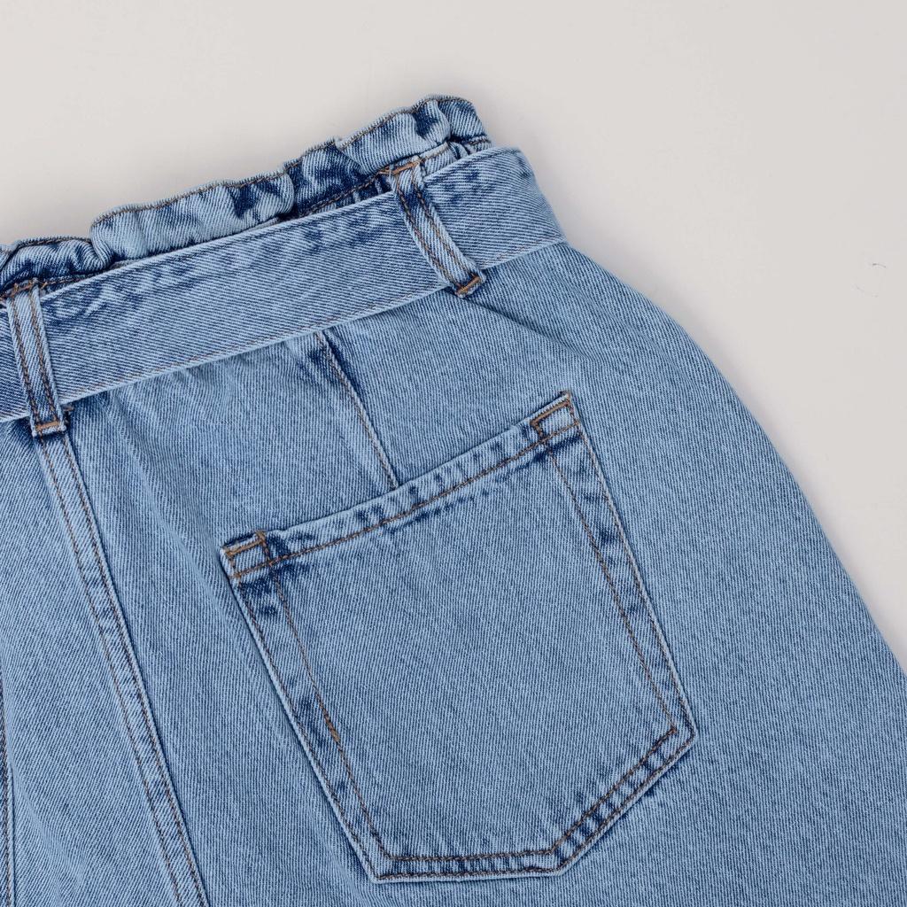 Quần Short Jean Nữ Kiểu Dáng Lưng Chun Thiết Kế Thắt Lưng Nơ Thời Trang X70 - 04560004