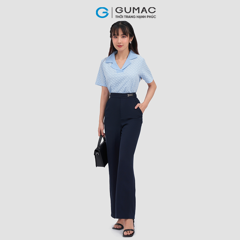 Quần suông phối phụ kiện thời trang GUMAC QC11078