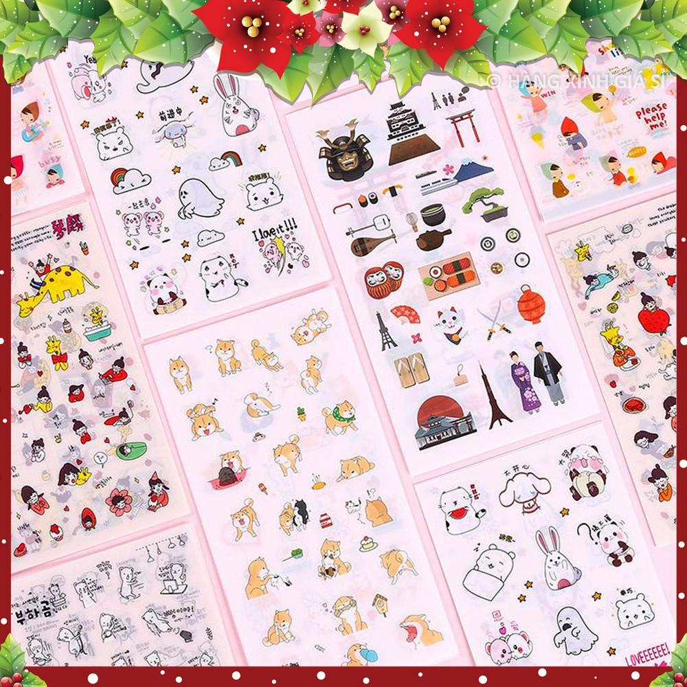 SET STICKER 6 miếng cute siêu rẻ. Combo 6 Miếng Dán Trang Trí