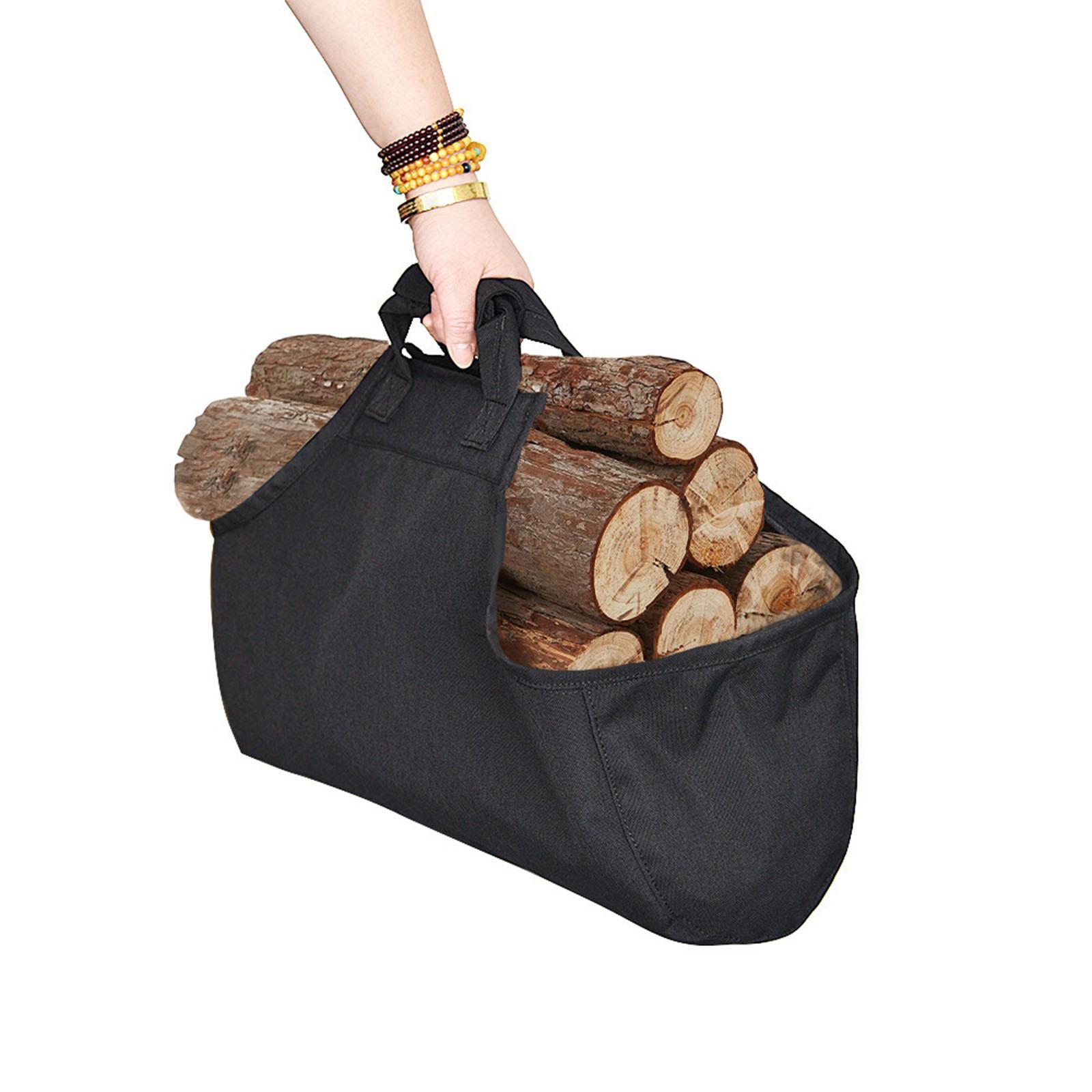 Firewood Carrier Bag Reusable Comfortable Oxford Cloth Folding for Outdoor