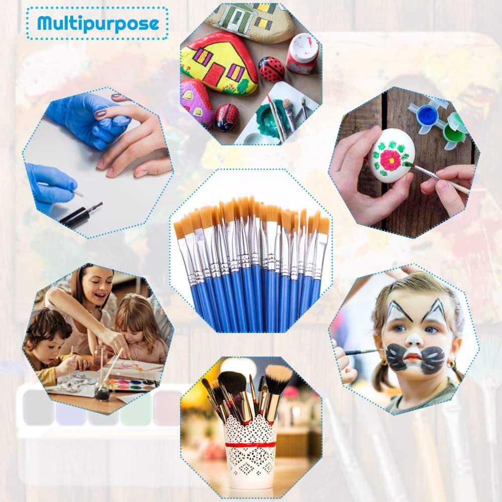 50 chiếc bàn chải phẳng để vá cho bàn chải thủ công trong lớp cho sơn màu nước acrylic