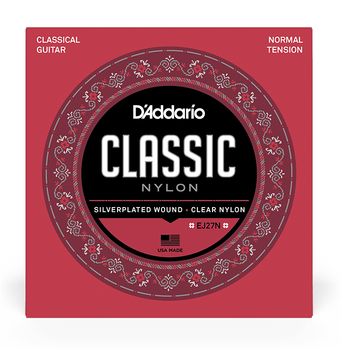 Bộ dây đàn Guitar Classic (Nylon) - D'Addario EJ27N - Normal Tension, Clear Nylon - Hàng chính hãng