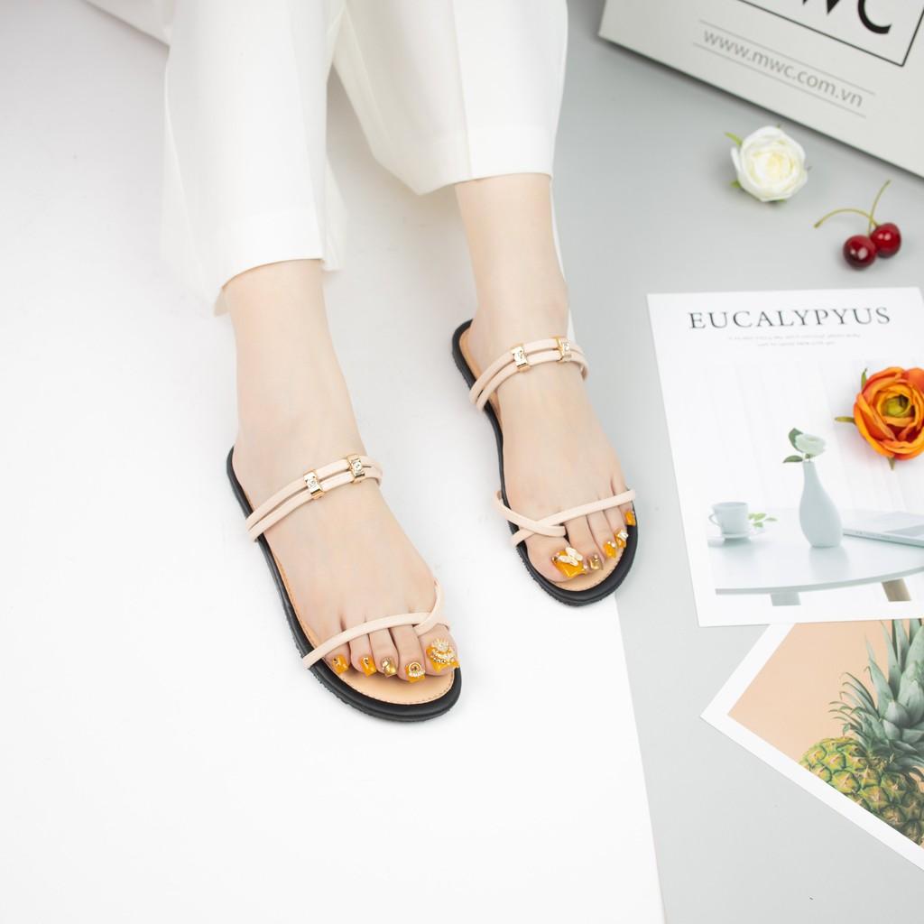 Giày sandal nữ MWC sandal xỏ ngón đế bệt dây mảnh thời trang cá tính NUSD- 2728