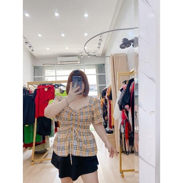 Áo nhún hoa nhí Bigsize tay ngắn 50-85kg form peplum. Hình thật Bụ Bẫm shop