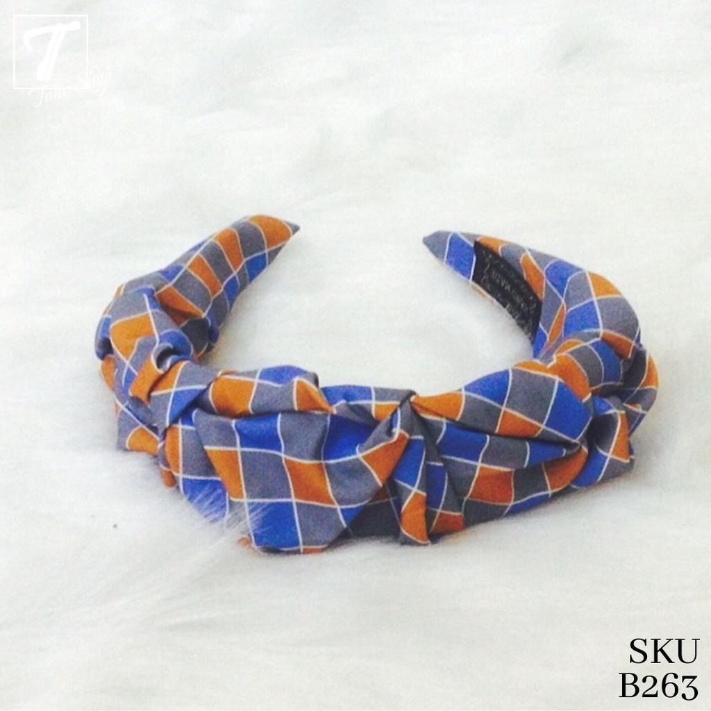 Băng đô cài tóc bản to họa tiết caro kiểu Anh Quốc Gingham thương hiệu Tone Shop