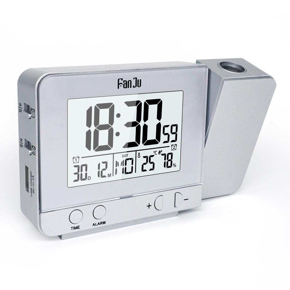 Đồng Hồ Báo Thức Kỹ Thuật Số Màn Hình Lcd Đa Chức Năng Xoay Được