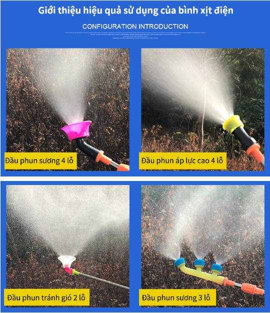 Bình xịt điện đeo lưng tưới tiêu chăm sóc cây trồng 16L Nạp sạc 8AH12V
