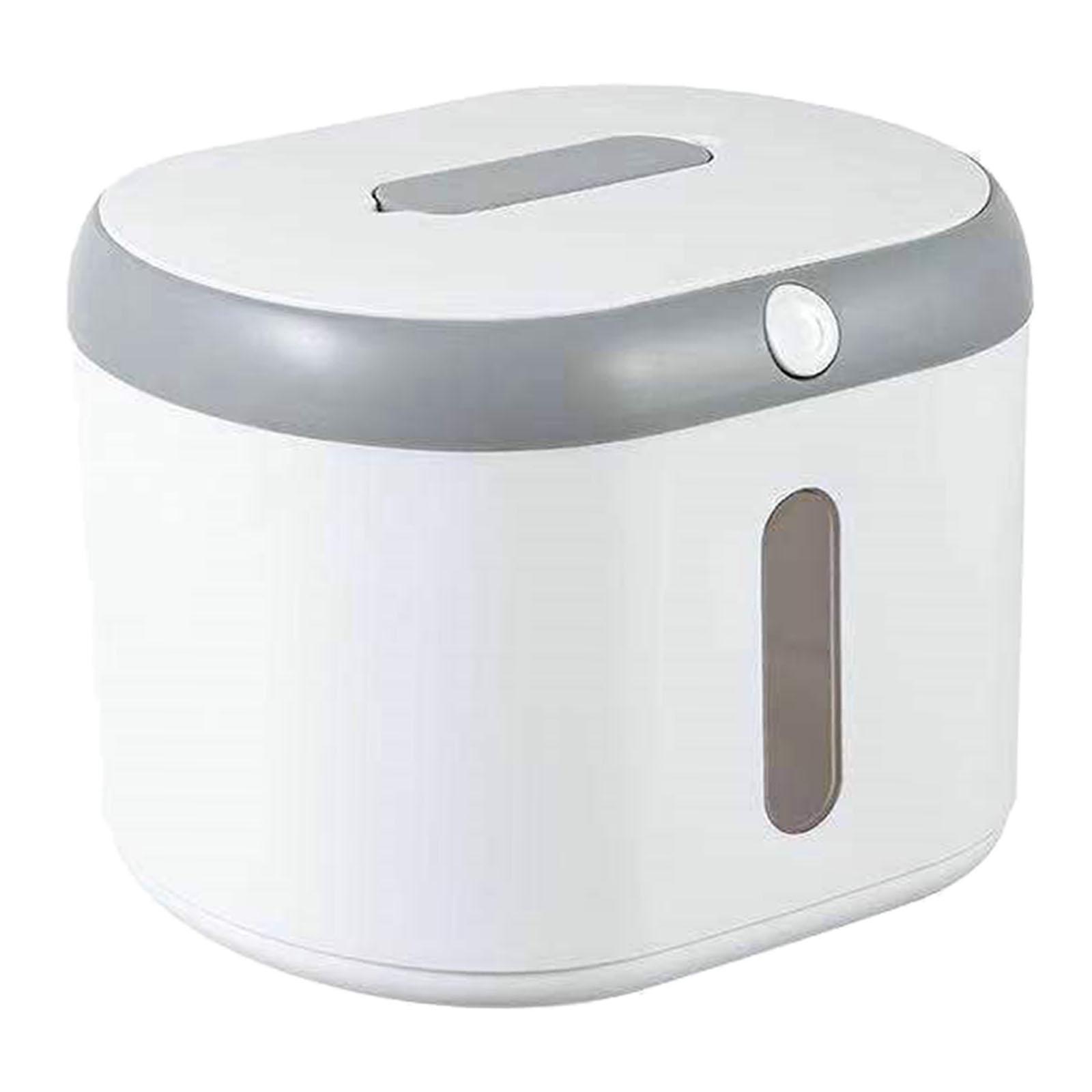 Cereal Containers Rice Bucket Food Dispenser for Pantry Kitchen Baking gray