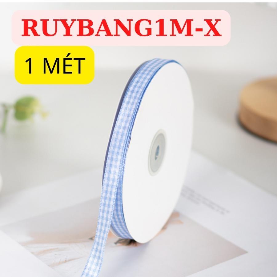 Ruy Băng Caro Phụ Kiện Trang Trí Hộp Quà Bánh Phụ Kiện Tóc May Mặc Handmade RỘNG 1 CM CUỘN 1 MÉT – RUYBANG1M