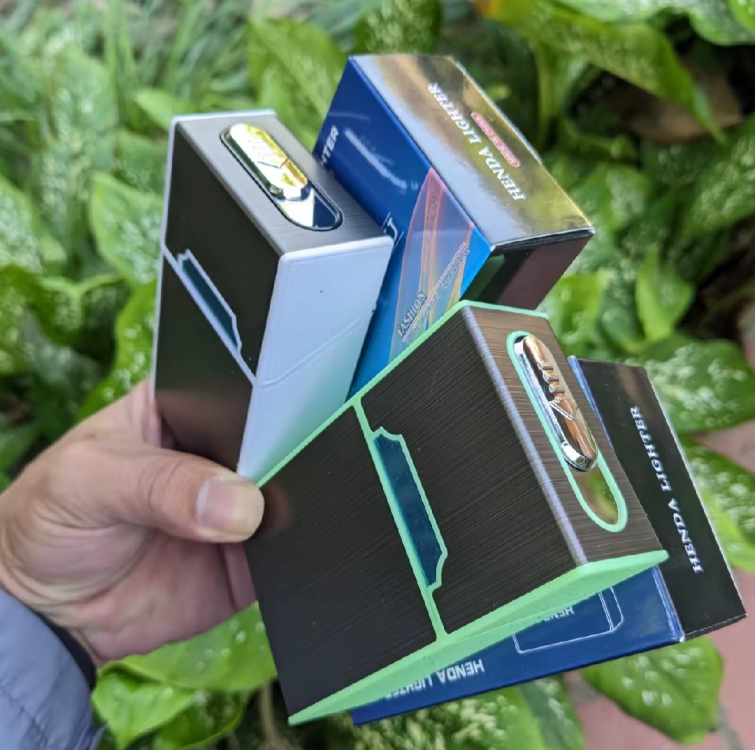 1 BAO ĐỰNG THUÔC LA KIÊM BẬT LỬA ĐIỆN SANG TRỌNG ĐẸP MẪU MỚI