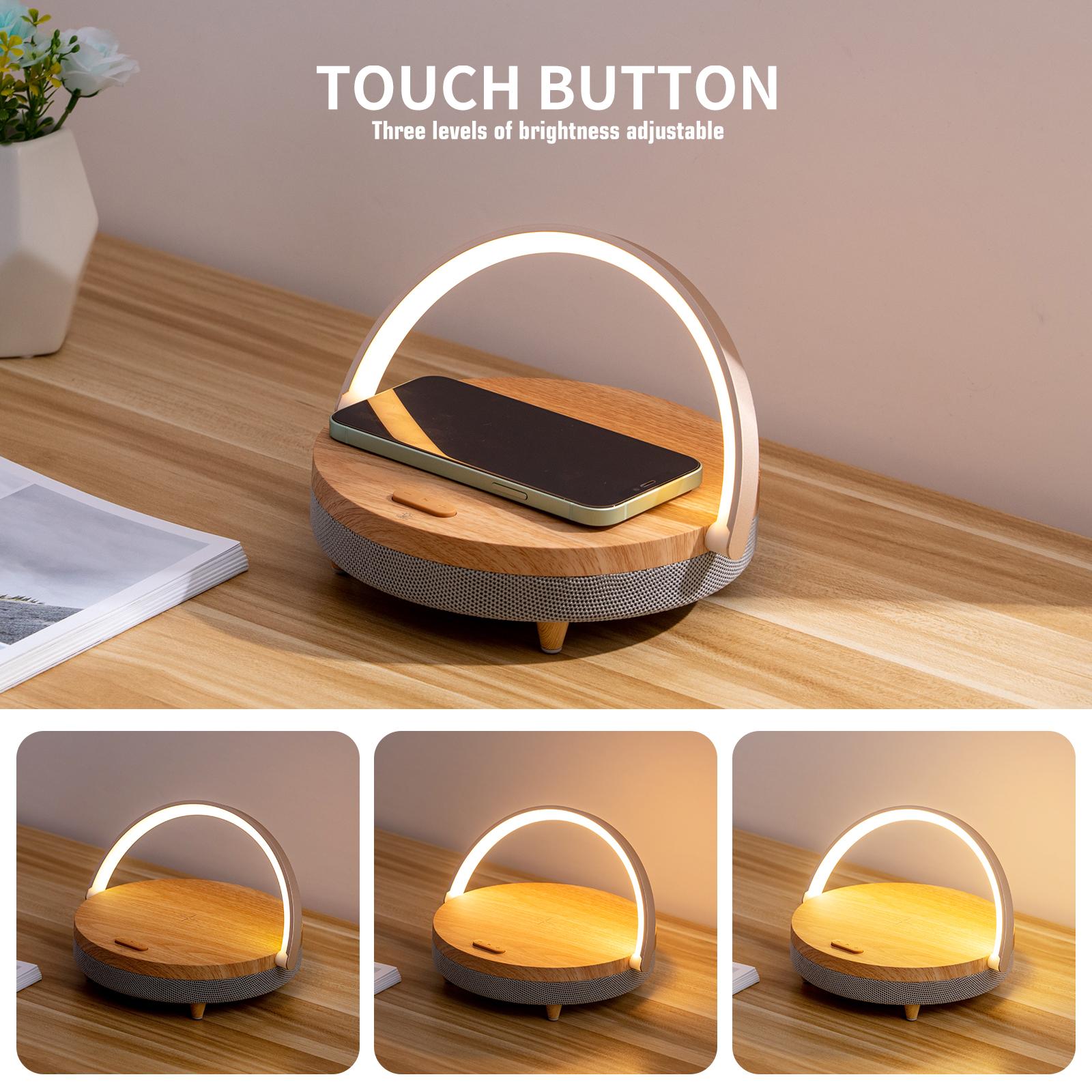 Loa Bluetooth Sạc Không Dây Đa Năng Cho IPhone 13 14 Đèn Bàn Gỗ Đèn Sạc Công Suất Cao Loa Bluetooth Màu sắc: loa gỗ