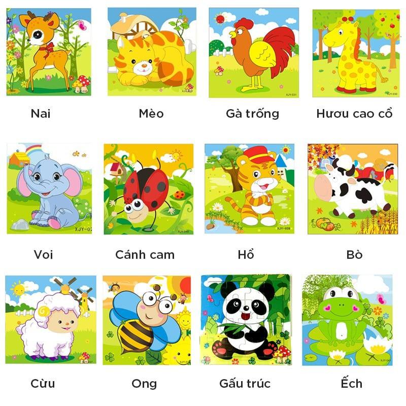 Đồ chơi Ghép hình Tranh ghép puzzle gỗ Trò chơi Phát triển cân bằng não trái và não phải