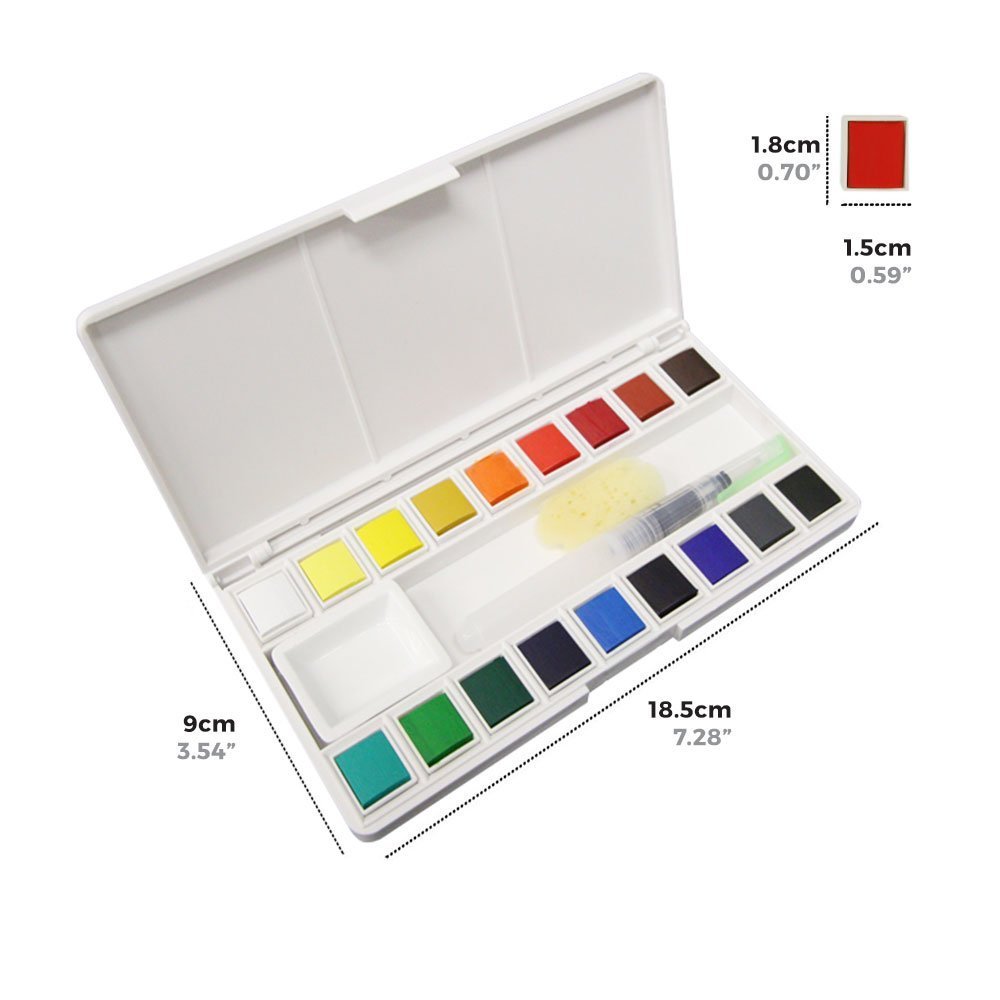 WATER COLOUR HALF PAN SET 18M MONT MARTE