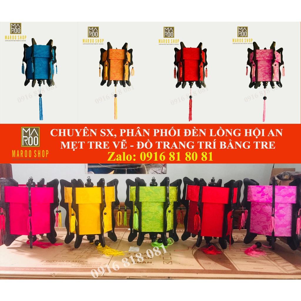 Đèn lồng Hội An kiểu lục giác 100% bằng gỗ size 50 cm/60 cm