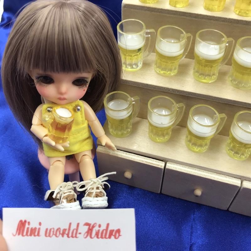 Mô hình Ly bia mini tí hon dùng trang trí nhà búp bê BJD 1/12, 1/8 Barbie. Dollhouse, miniature