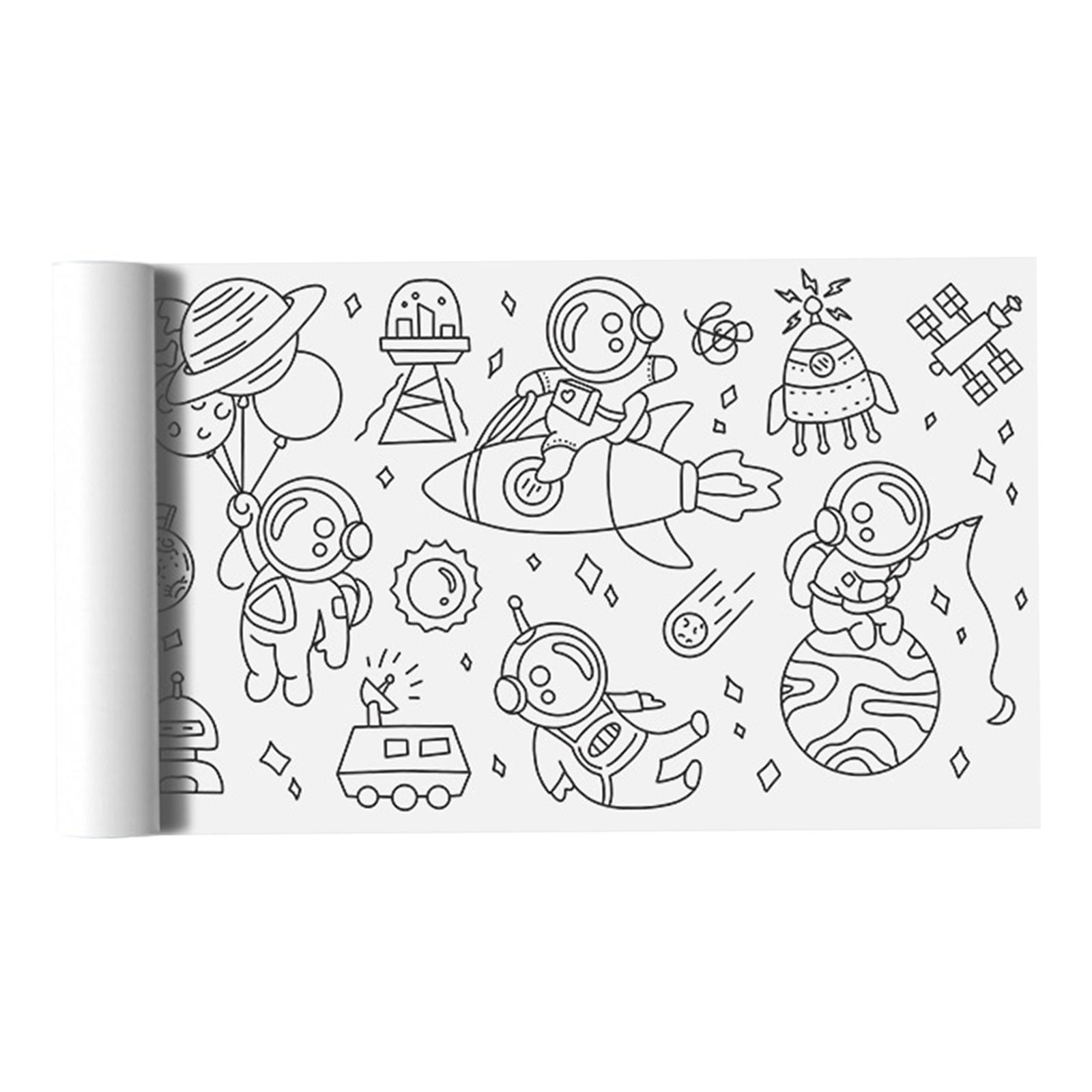 2Pcs Large Coloring Paper Roll with Tear Off Line Colorable