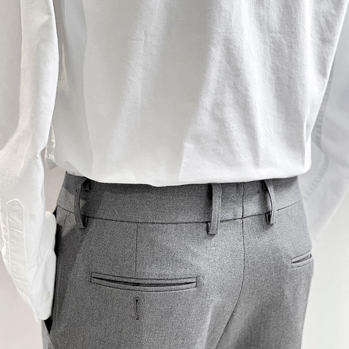 Áo Sơ Mi Nam Dài Tay Trơn BY COTTON White Oxford Shirt With 3 Stripes