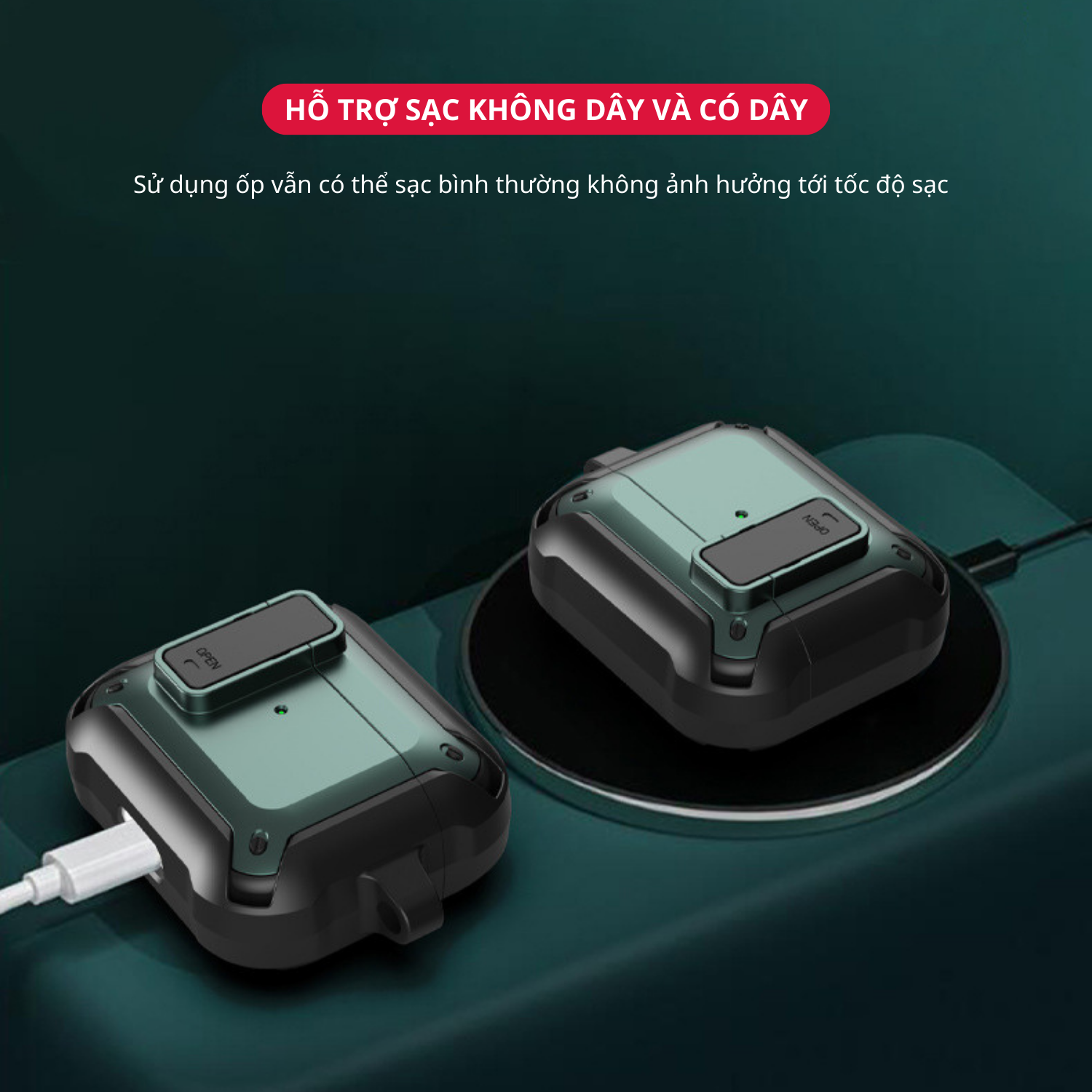 Ốp Case Vỏ Bảo Vệ Dành Cho Airpod Pro 2 (Gen 2 - 2022) Có Móc Khóa Chống Rơi Nắp - Hàng Chính Hãng Tamayoko