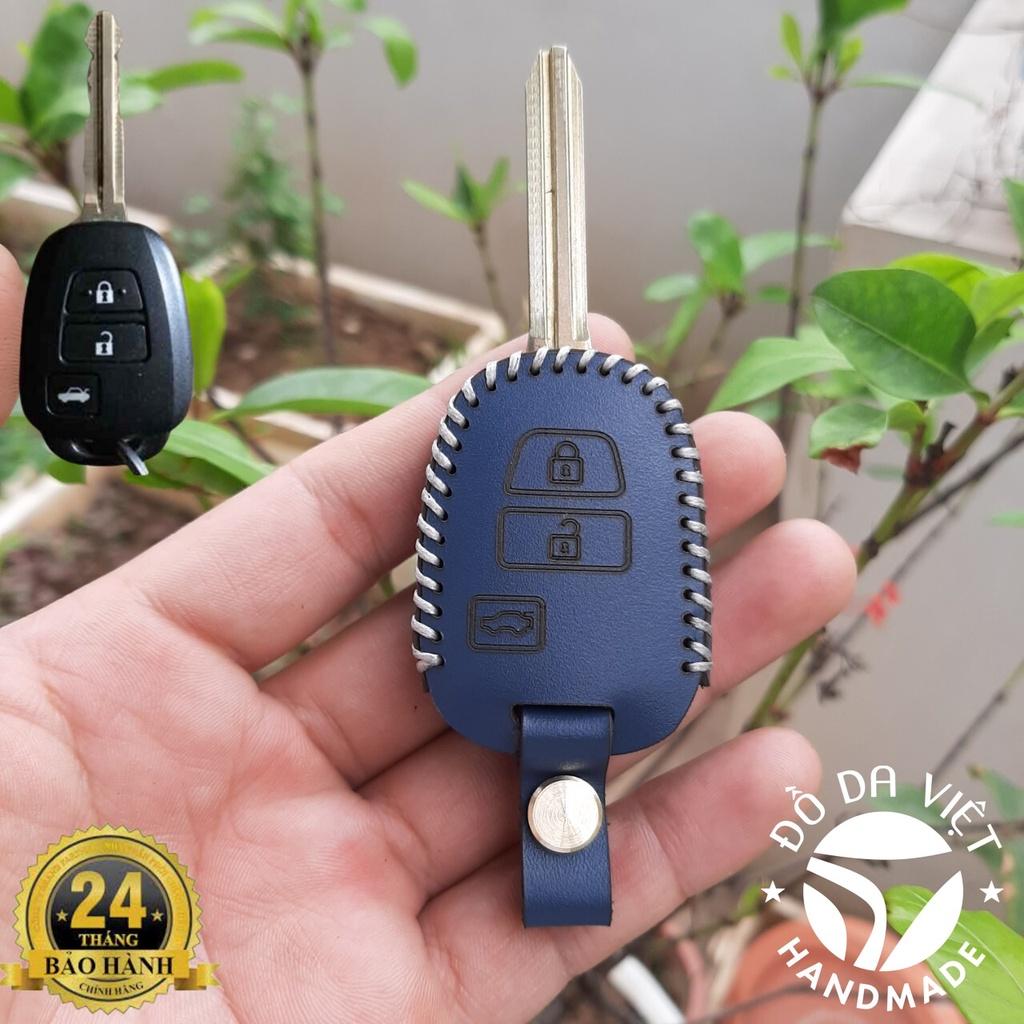 Bao Da Chìa Khóa xe TOYOTA Vios E&G 2014-2018, Vios E2019-2020.Da Bò Nhập Khẩu, Khắc Tên + Số ĐT Chủ Xe