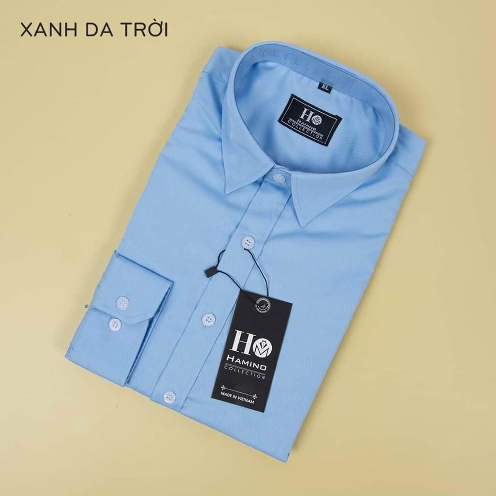 Áo sơ mi nam LUZADO áo sơ mi công sở đẹp trơn dài tay, gấp hộp chất lụa nến mịn cao cấp kiểu dáng hàn quốc