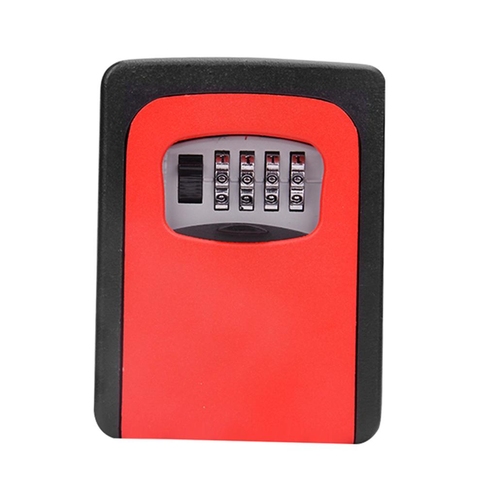 Outdoor Security Key Storage Lock Box Case Wall Mount Holder Password Red