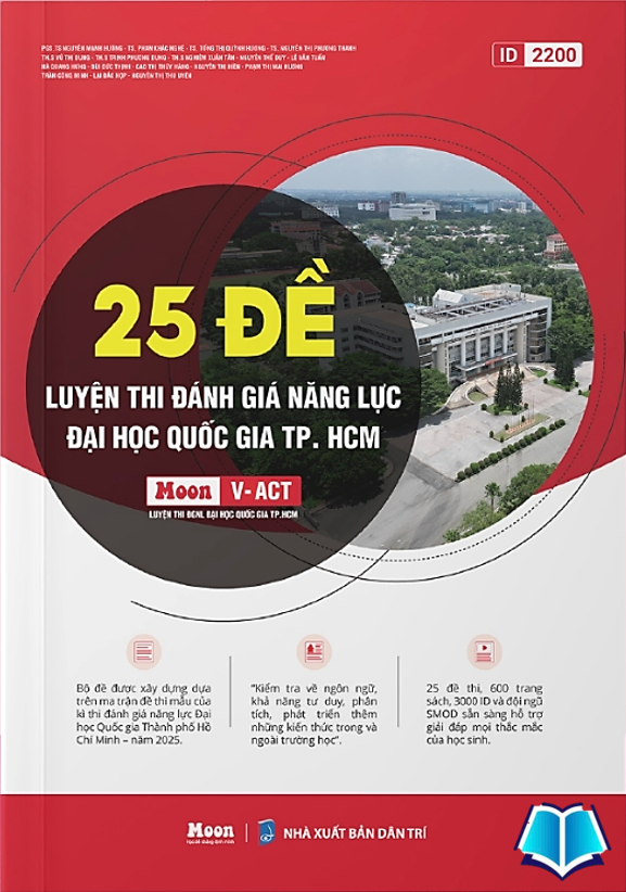 Sách 25 đề ôn thi đánh giá năng lực 2025, ĐHQG TP.HCM | Sách ID