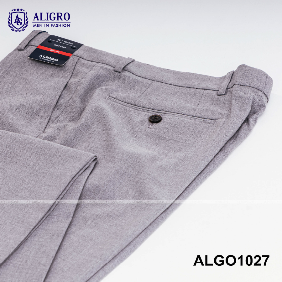 Quần Âu Nam ALIGRO Màu Ghi Form Chuẩn Slimfit Vải Cotton Cao Cấp Cực Tôn Dáng, Lịch Sự ALGO1027