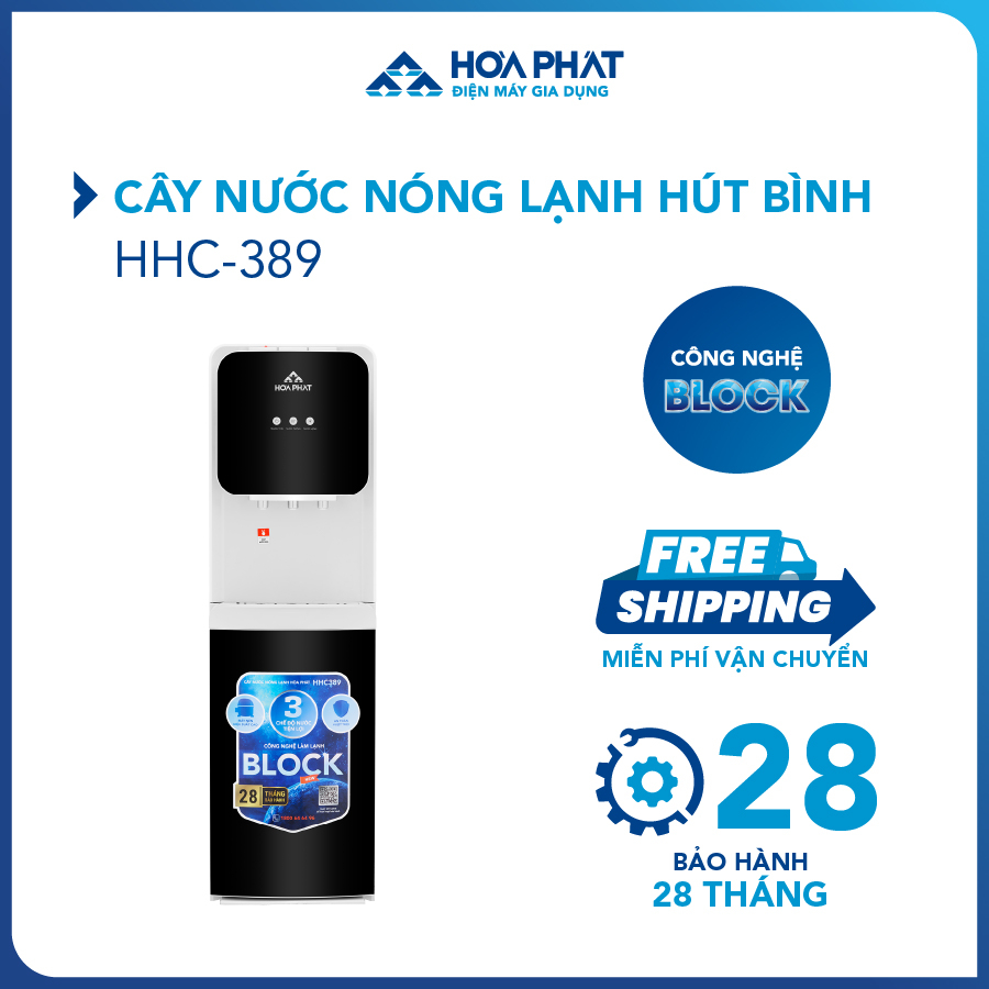 Cây nước nóng lạnh hút bình Hòa Phát HHC389 - Bảo hành 28 tháng - Hàng chính hãng