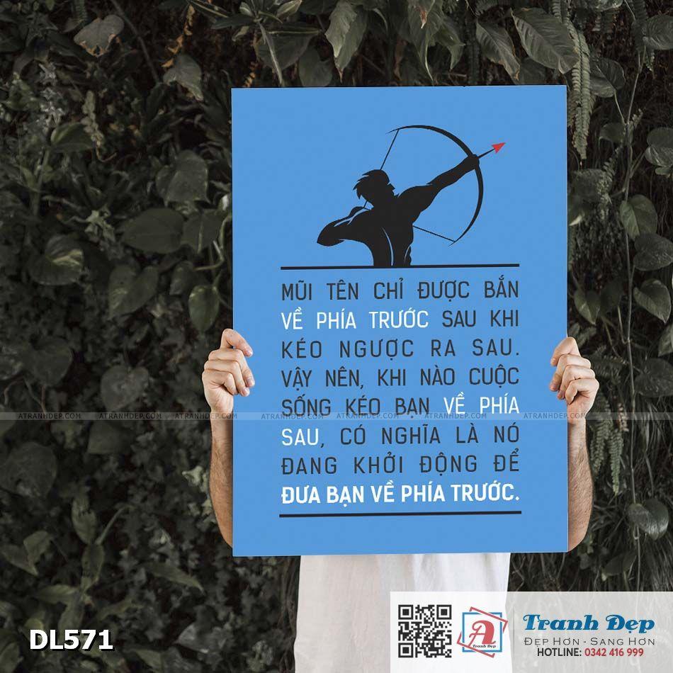 Tranh động lực trang trí phòng làm việc - Mũi tên chỉ được bắn về phía trước - DL571