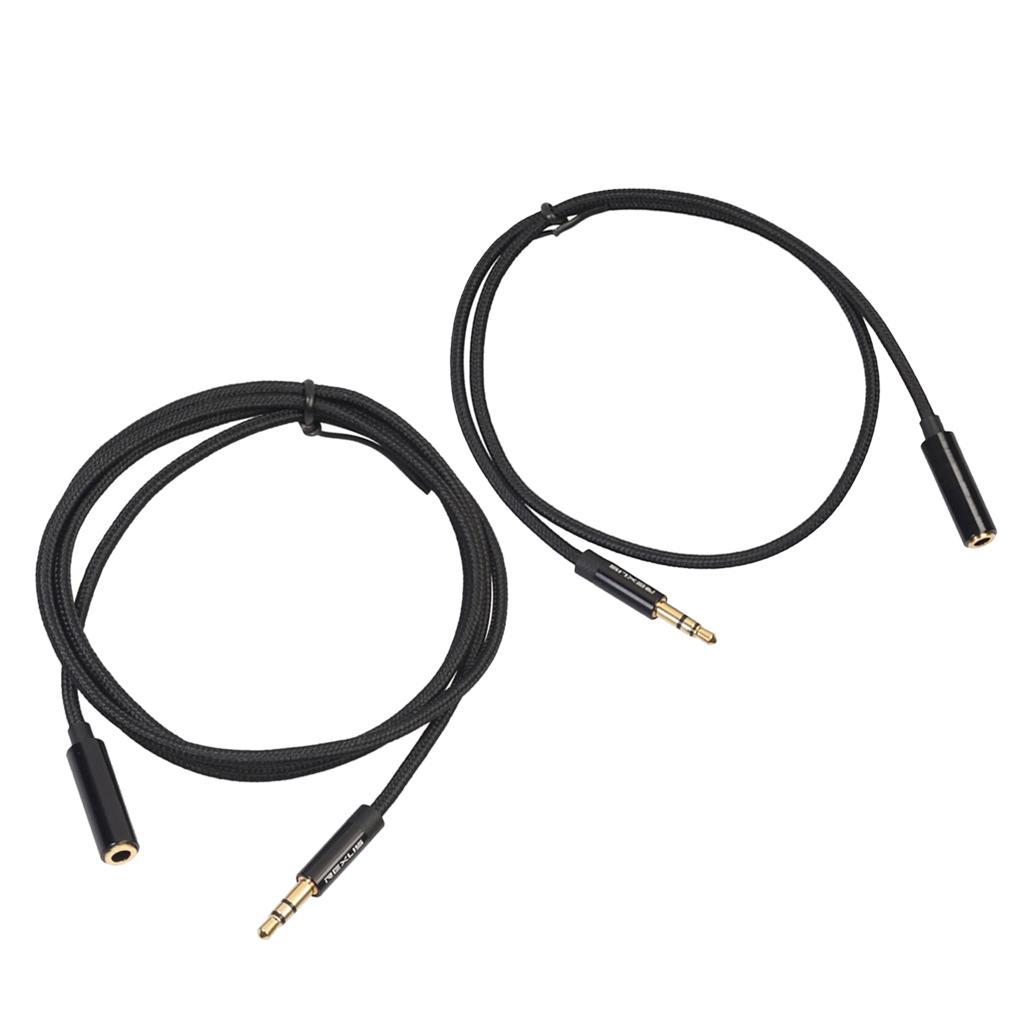 2 Pieces 3.5mm Audio Stereo Splitter Extension Cable 3.5mm Male to Female Port