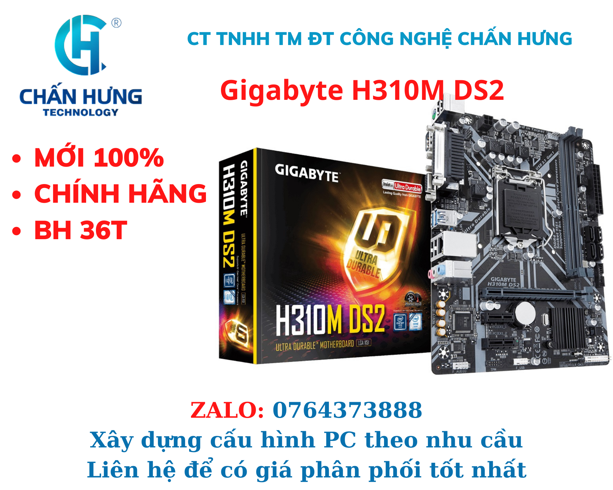 Mainboard  GIGABYTE GA-H310M DS2 - Hàng chính hãng