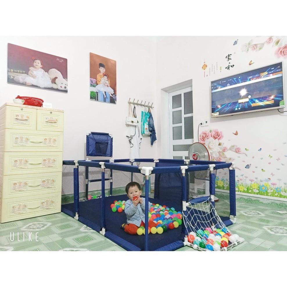 Nhà bóng, quây bóng hình chữ nhật có bóng rổ cho bé 1m2x2m3