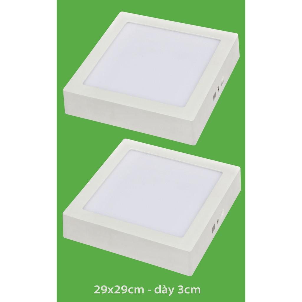Bộ 2 đèn led nổi ốp trần 24w vuông ánh sáng trắng