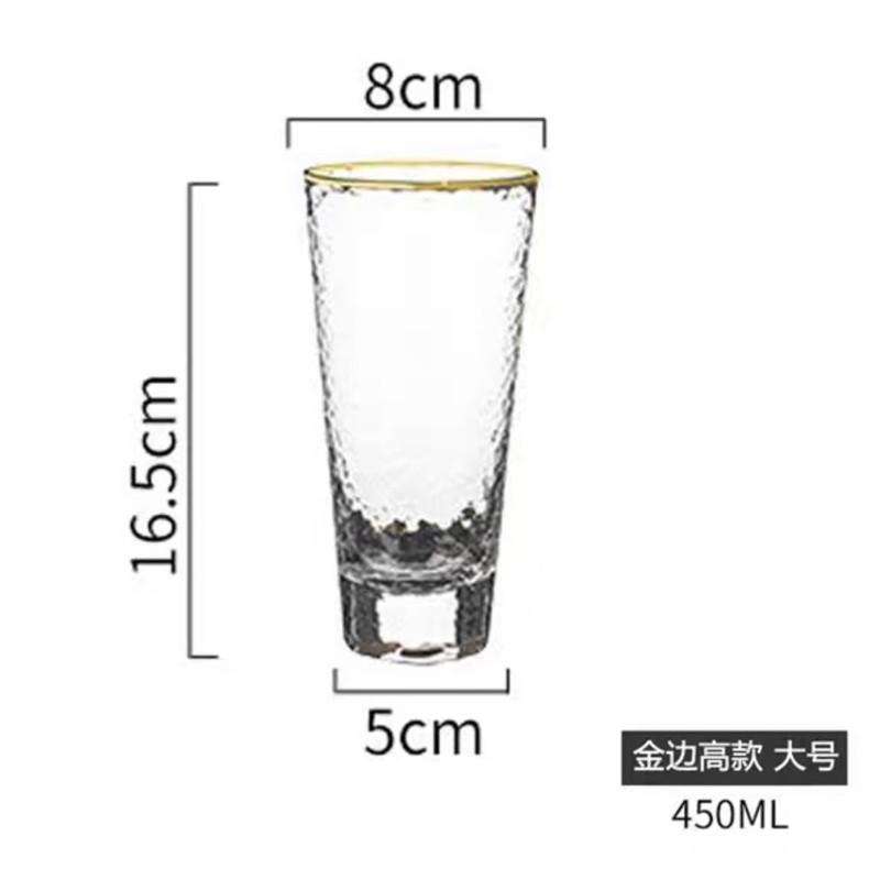 Bộ 6 cốc thủy tinh viền vàng phong cách Nhật chịu nhiệt cao cấp GDTH