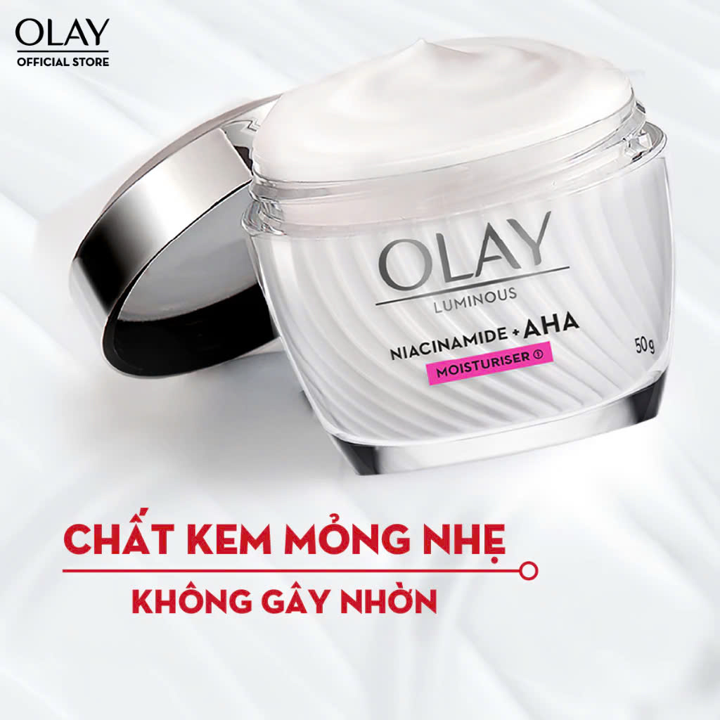 Kem Dưỡng Ẩm Sáng Da, Mờ Thâm Mụn OLAY LUMINOUS NIACINAMIDE AHA 50G